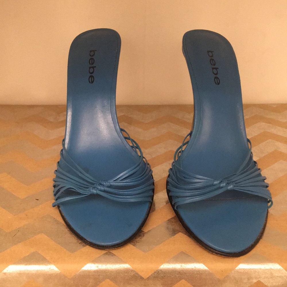 Bebe blue strappy heels
